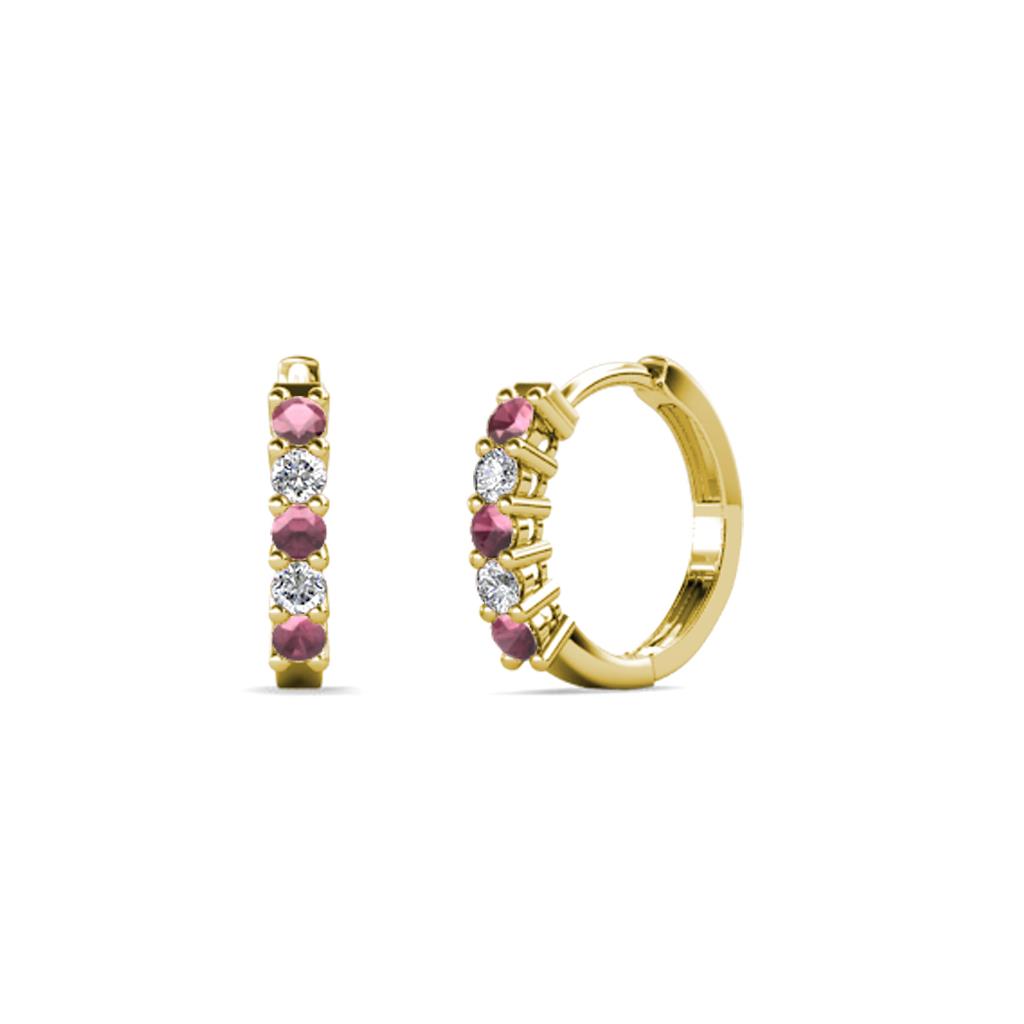 Rhodolite & Diamond Women Hoop Earrings 0.65 ct tw in 14K Gold JP70586 eBay