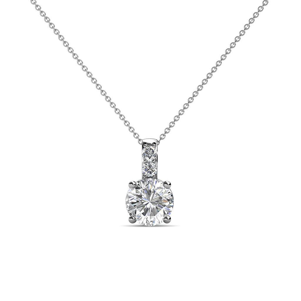 Celyn Semi Mount Solitaire Pendant Semi Mount Solitaire Pendant Necklace Setting with Diamond studded Bail K White GoldIncluded Inches K White Gold Chain