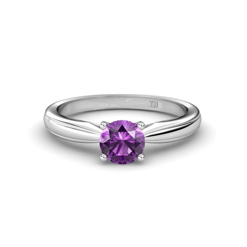 Adsila Amethyst Solitaire Engagement Ring Amethyst Womens Solitaire Engagement Ring ct K White Gold