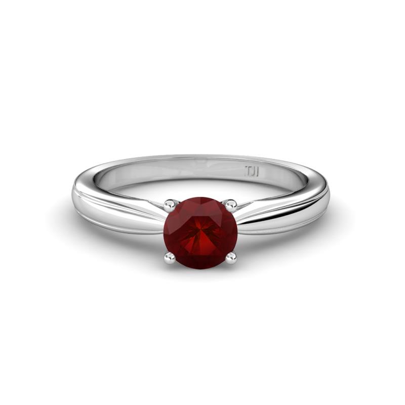 Adsila Red Garnet Solitaire Engagement Ring Red Garnet Womens Solitaire Engagement Ring ct K White Gold