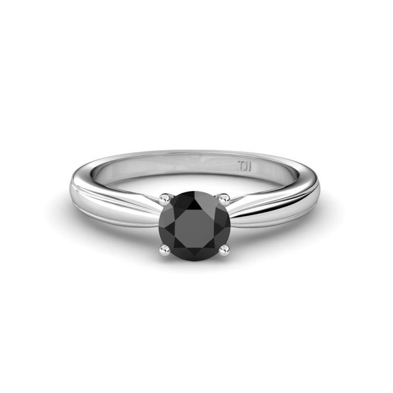 Adsila Black Diamond Solitaire Engagement Ring Black Diamond Womens Solitaire Engagement Ring ct K White Gold
