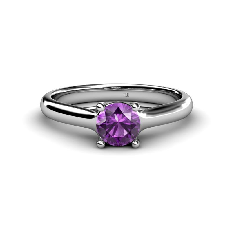 Corona Amethyst Solitaire Engagement Ring Amethyst Womens Solitaire Engagement Ring ct K White Gold