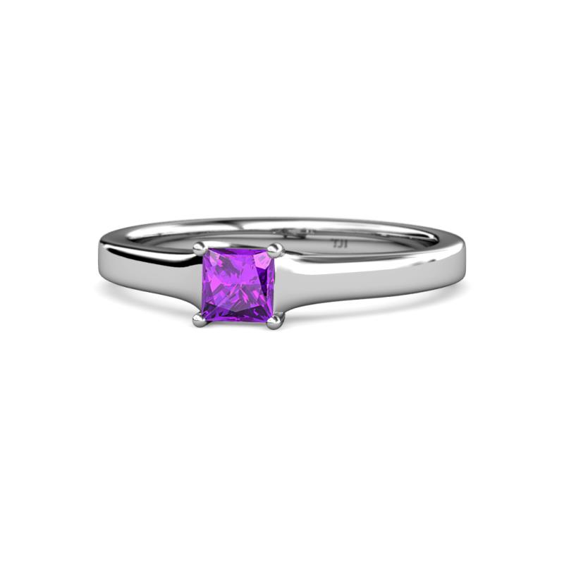 Jemima Princess Cut Amethyst Solitaire Engagement Ring Princess Cut Amethyst Womens Solitaire Engagement Ring ct K White Gold