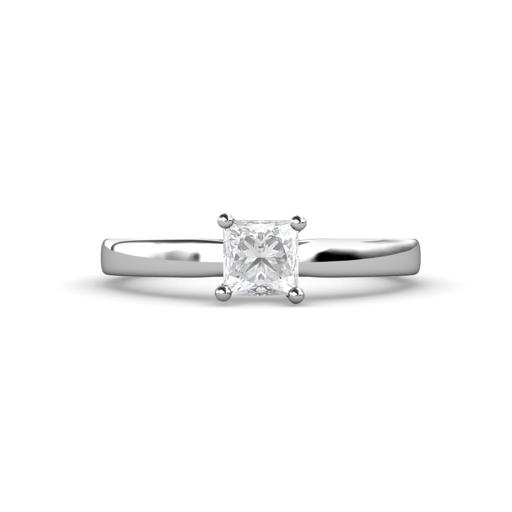 Annora Princess Cut Lab Created White Sapphire Solitaire Engagement Ring Princess Cut Lab Created White Sapphire Womens Solitaire Engagement Ring ct K White Gold