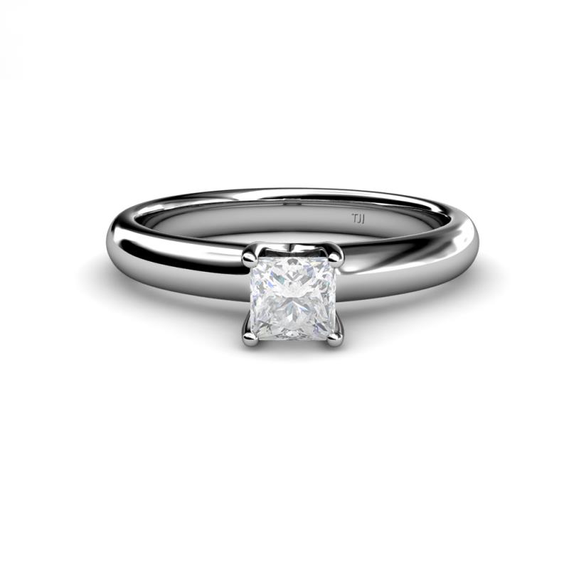 Bianca Lab Created White Sapphire Solitaire Ring Lab Created White Sapphire Solitaire Ring ct in K White Gold