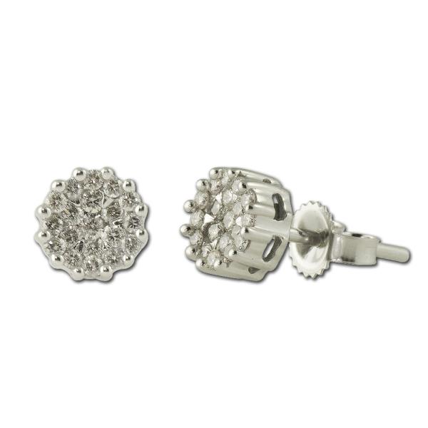 Diamond Stud Earrings Diamond Stud Earrings ct tw in K White Gold