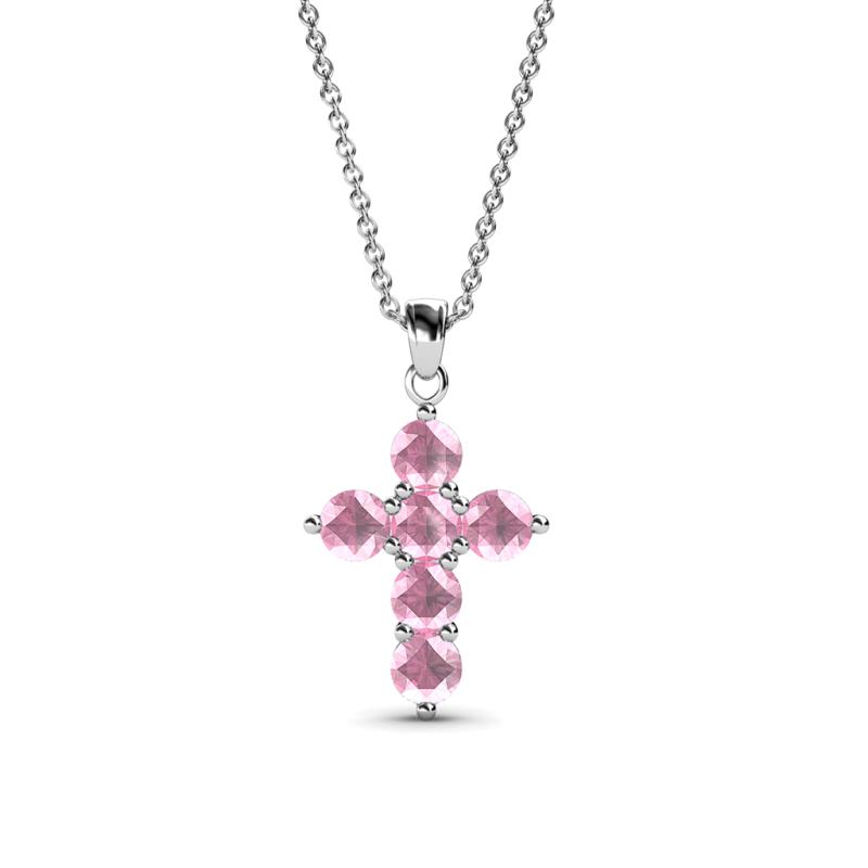 Isabella Pink Tourmaline Cross Pendant Pink Tourmaline Womens Cross Pendant Necklace ctw K White GoldIncluded Inches K White Gold Chain