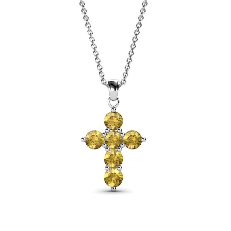 Isabella Citrine Cross Pendant Citrine Womens Cross Pendant Necklace ctw K White GoldIncluded Inches K White Gold Chain