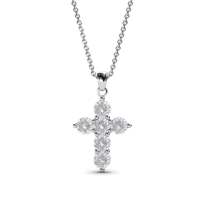 Isabella White Sapphire Cross Pendant White Sapphire Womens Cross Pendant Necklace ctw K White GoldIncluded Inches K White Gold Chain