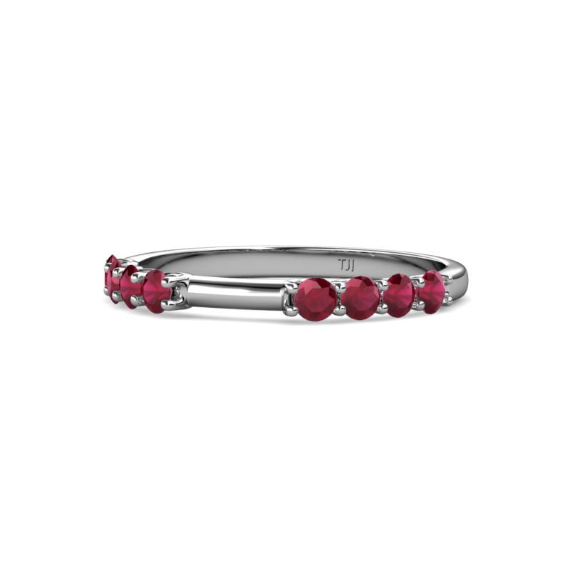Alicia Ruby Stone Wedding Band Ruby Stone Womens Wedding Band Stackable ctw K White Gold