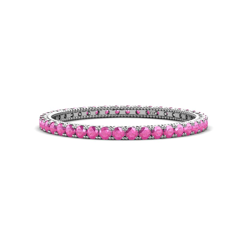 Ellen Pink Sapphire Eternity Band Pink Sapphire U Prong Womens Eternity Ring Stackable ctw K White Gold