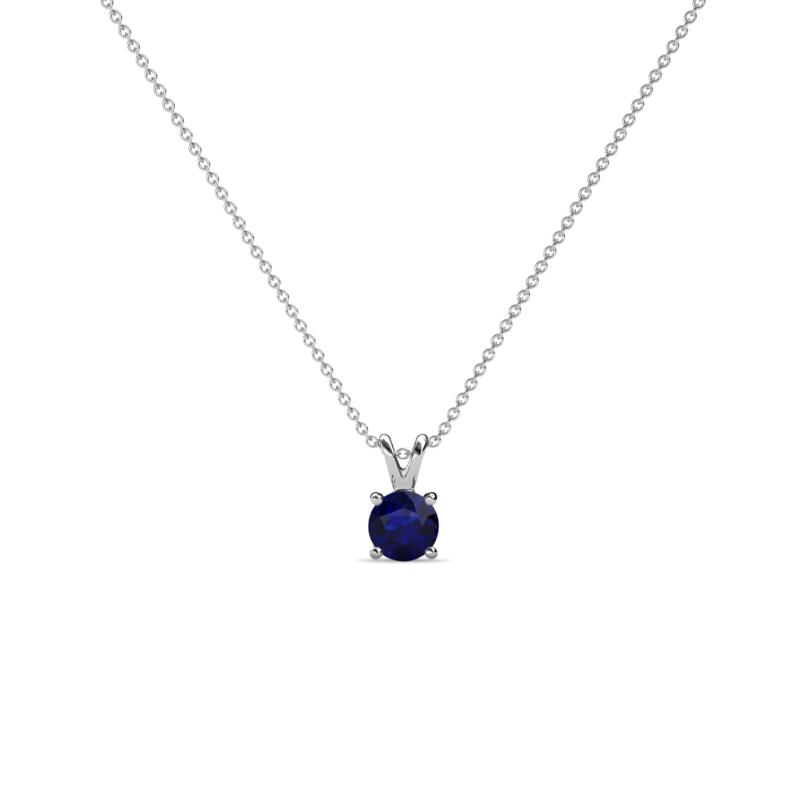 Jassiel Round Blue Sapphire Double Bail Solitaire Pendant Necklace Round Blue Sapphire Double Bail Womens Solitaire Pendant Necklace ct K White GoldIncluded Inches K White Gold Chain