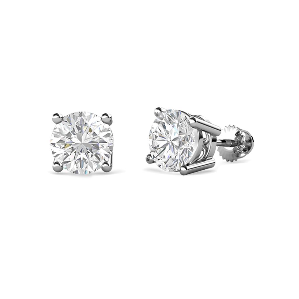 Alina White Sapphire Solitaire Stud Earrings White Sapphire Four Prong Solitaire Womens Stud Earrings ctw K White Gold