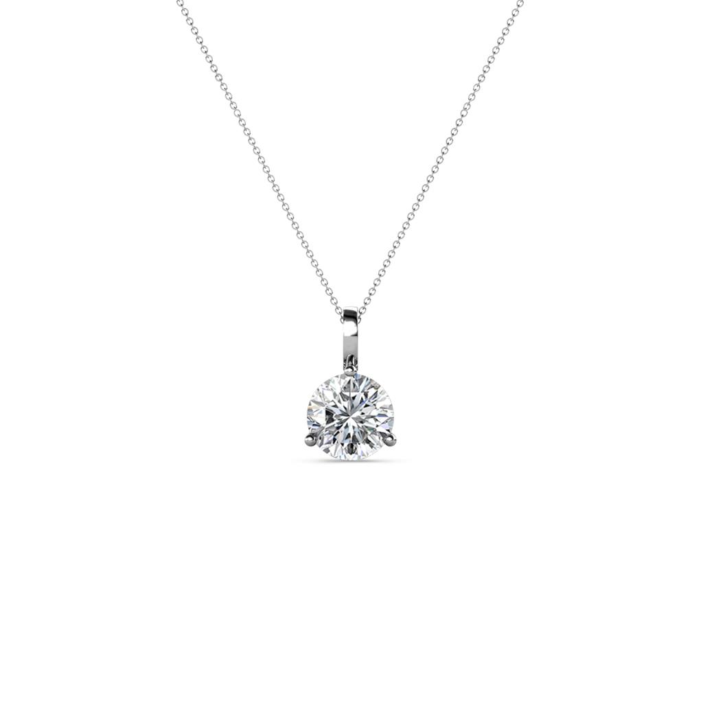 Sheryl Diamond Solitaire Pendant Round Diamond ct Prong Womens Solitaire Pendant Necklace K White GoldIncluded Inches K White Gold Chain