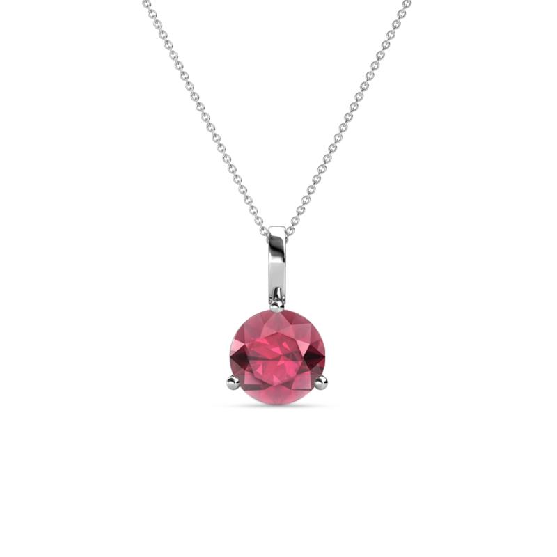 Sheryl Rhodolite Garnet Solitaire Pendant Round Rhodolite Garnet ct Prong Womens Solitaire Pendant Necklace K White GoldIncluded Inches K White Gold Chain
