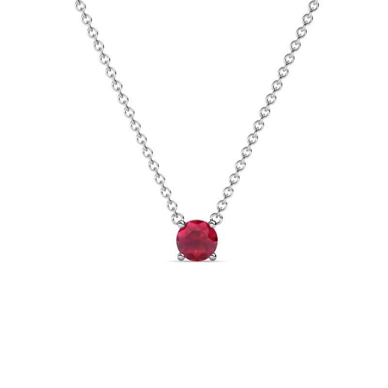 Juliana Round Ruby Solitaire Pendant Necklace ct Round Ruby Womens Solitaire Pendant Necklace K White GoldIncluded Inches K White Gold Chain
