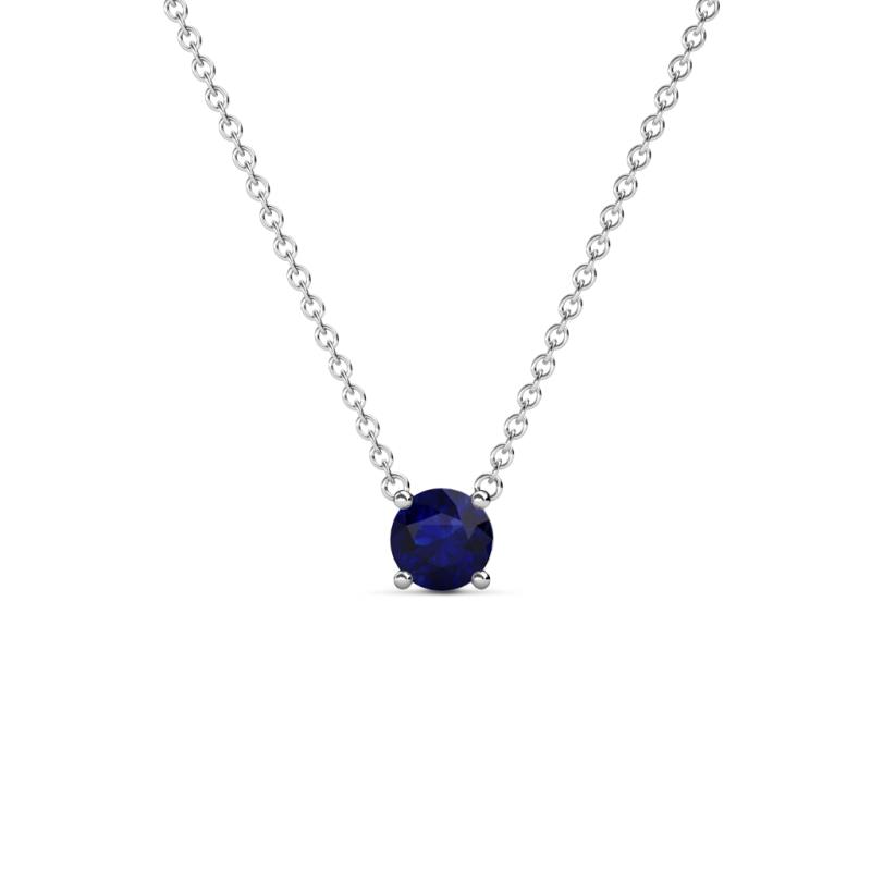 Juliana Round Blue Sapphire Solitaire Pendant Necklace ct Round Blue Sapphire Womens Solitaire Pendant Necklace K White GoldIncluded Inches K White Gold Chain