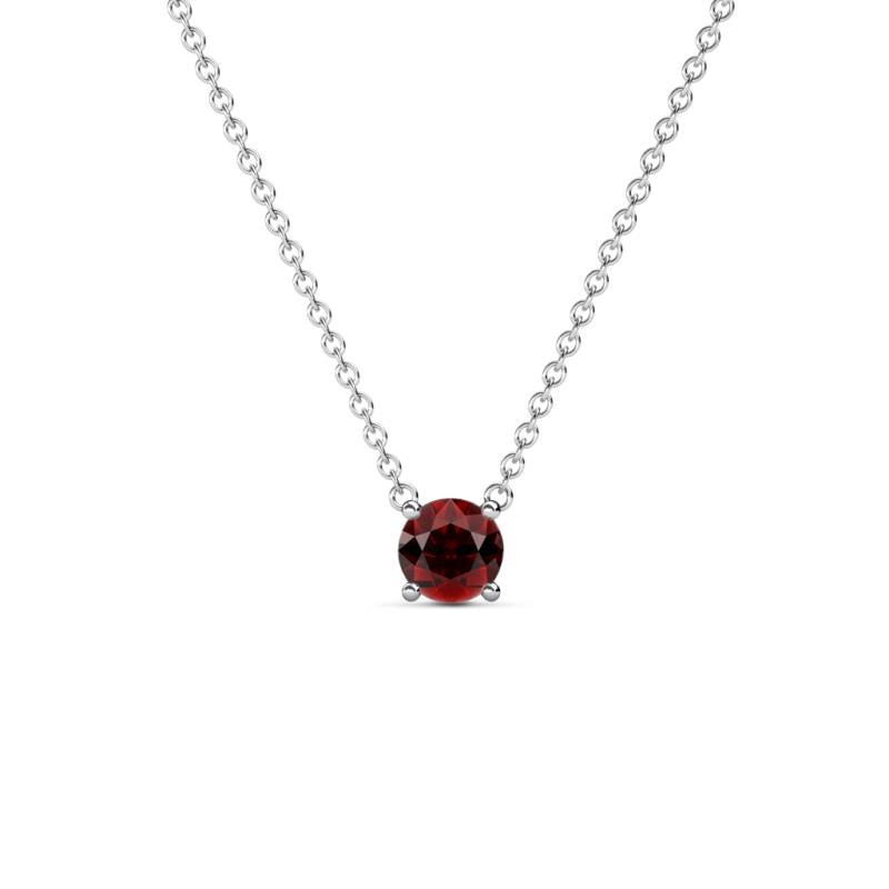 Juliana Round Red Garnet Solitaire Pendant Necklace ct Round Red Garnet Womens Solitaire Pendant Necklace K White GoldIncluded Inches K White Gold Chain