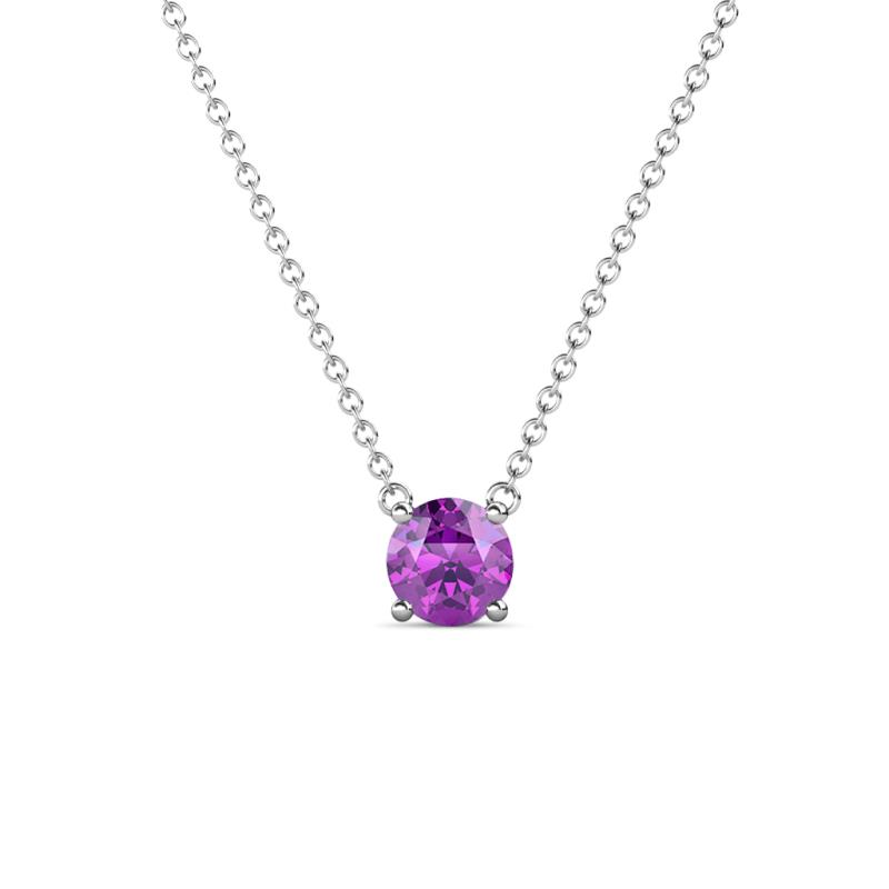 Juliana Round Amethyst Solitaire Pendant Necklace ct Round Amethyst Womens Solitaire Pendant Necklace K White GoldIncluded Inches K White Gold Chain