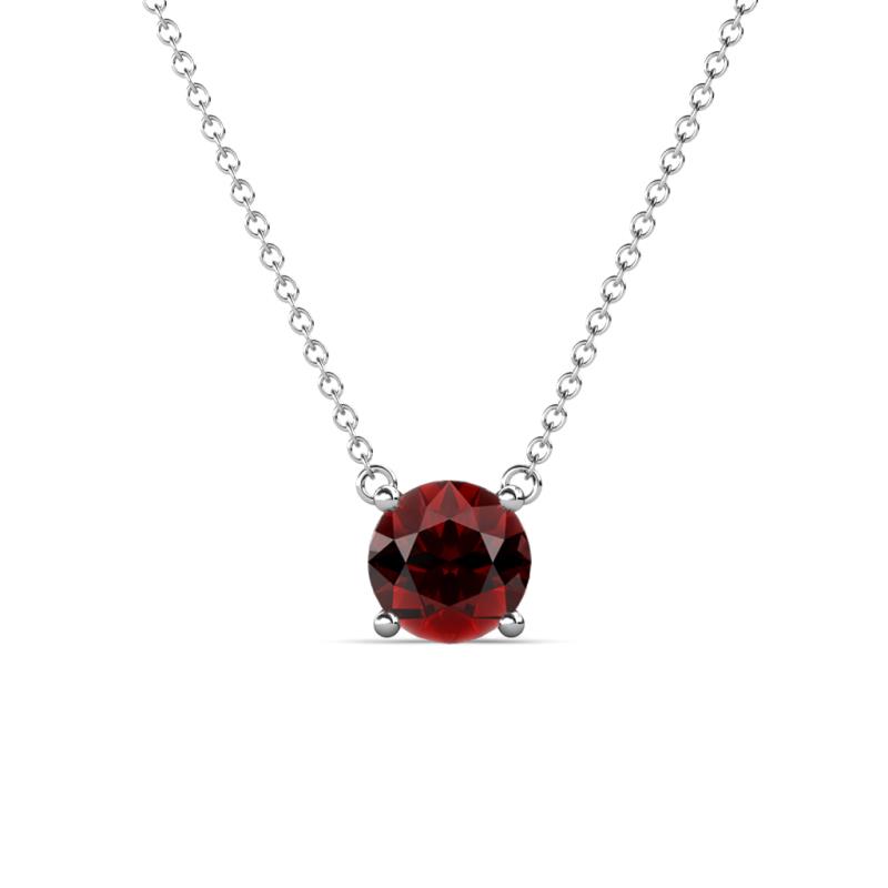 Juliana Round Red Garnet Solitaire Pendant Necklace ct Round Red Garnet Womens Solitaire Pendant Necklace K White GoldIncluded Inches K White Gold Chain