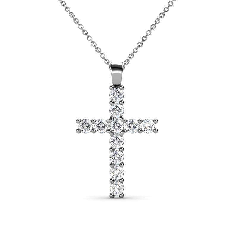 Elihu Petite Diamond Cross Pendant Petite Diamond Womens Cross Pendant Necklace ctw K White GoldIncluded Inches K White Gold Chain