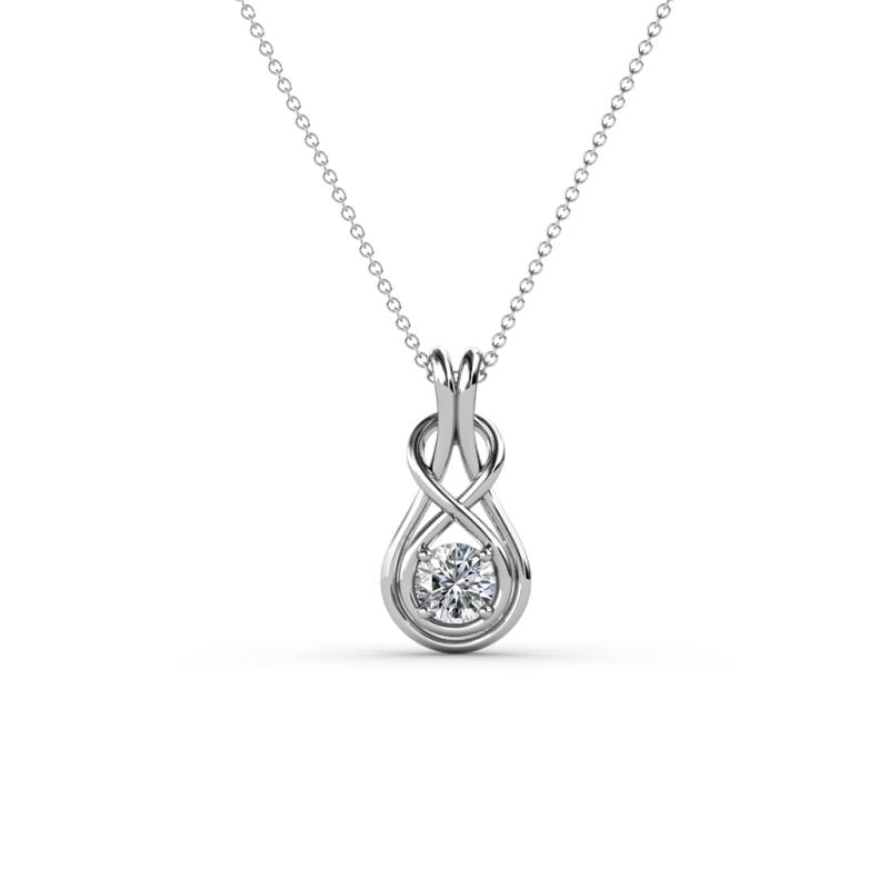 Amanda Round Diamond Solitaire Infinity Love Knot Pendant Necklace Round Diamond ct Womens Solitaire Infinity Love Knot Pendant Necklace K White GoldIncluded Inches K White Gold Chain