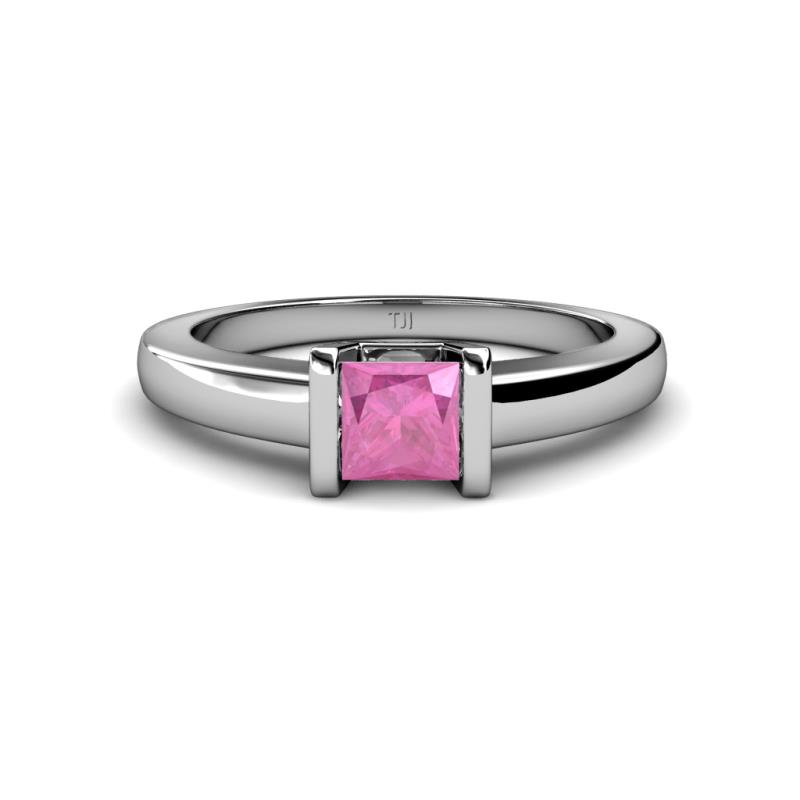 Izna Princess Cut Lab Created Pink Sapphire Solitaire Engagement Ring Princess Cut Pink Sapphire Womens Solitaire Engagement Ring ct K White Gold