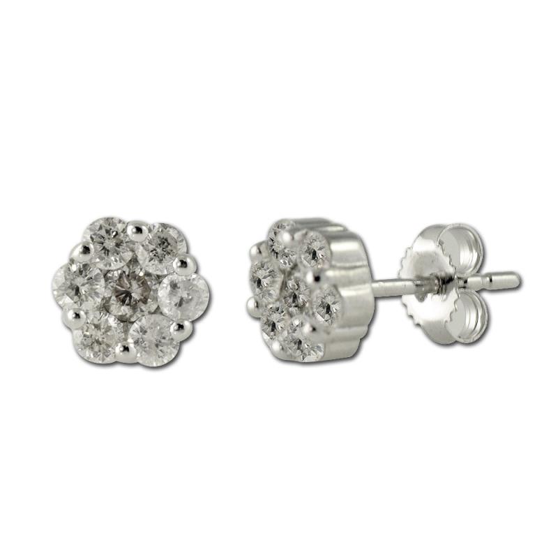 Diamond Stud Earrings Diamond Stud Earrings ct tw in K White Gold