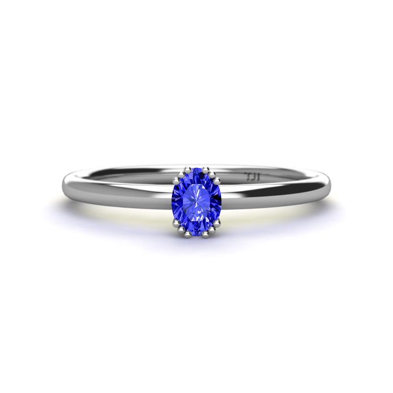 Orla Oval Cut Tanzanite Solitaire Engagement Ring Oval Cut x ct Tanzanite Womens Solitaire Engagement Ring K White Gold