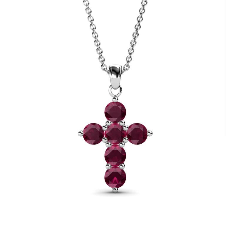 Isabella Ruby Cross Pendant Ruby Womens Cross Pendant Necklace ctw K White GoldIncluded Inches K White Gold Chain