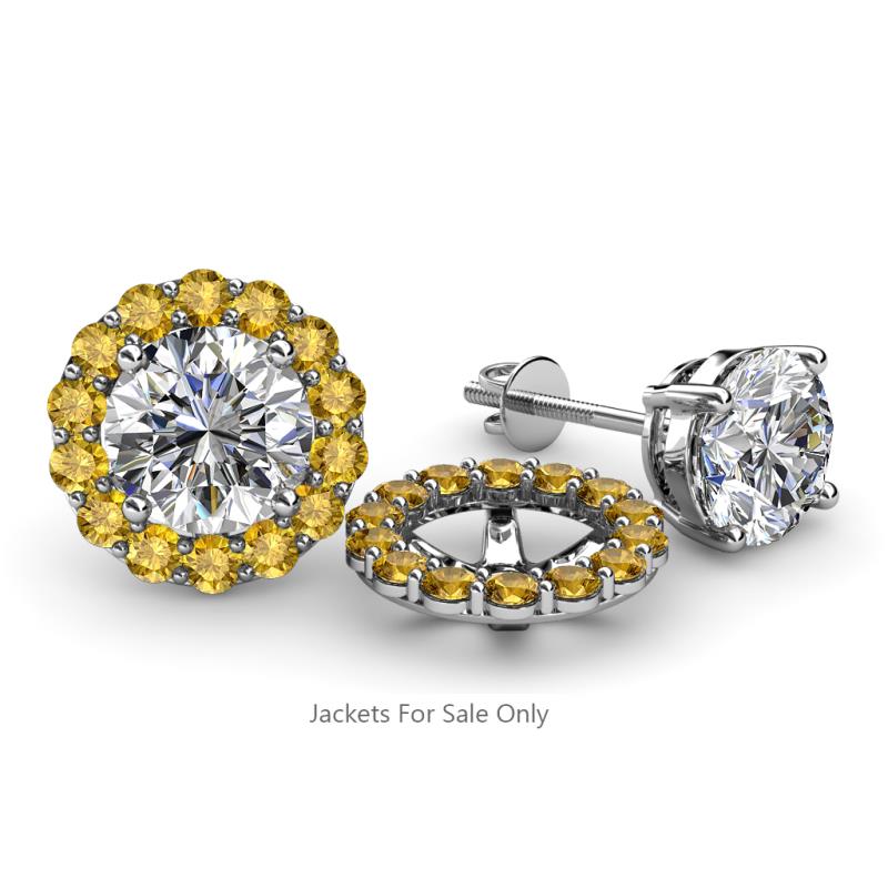Serena ctw Round Citrine Jackets Earrings Round Citrine ctw Halo Jackets for Stud Earrings in K White Gold