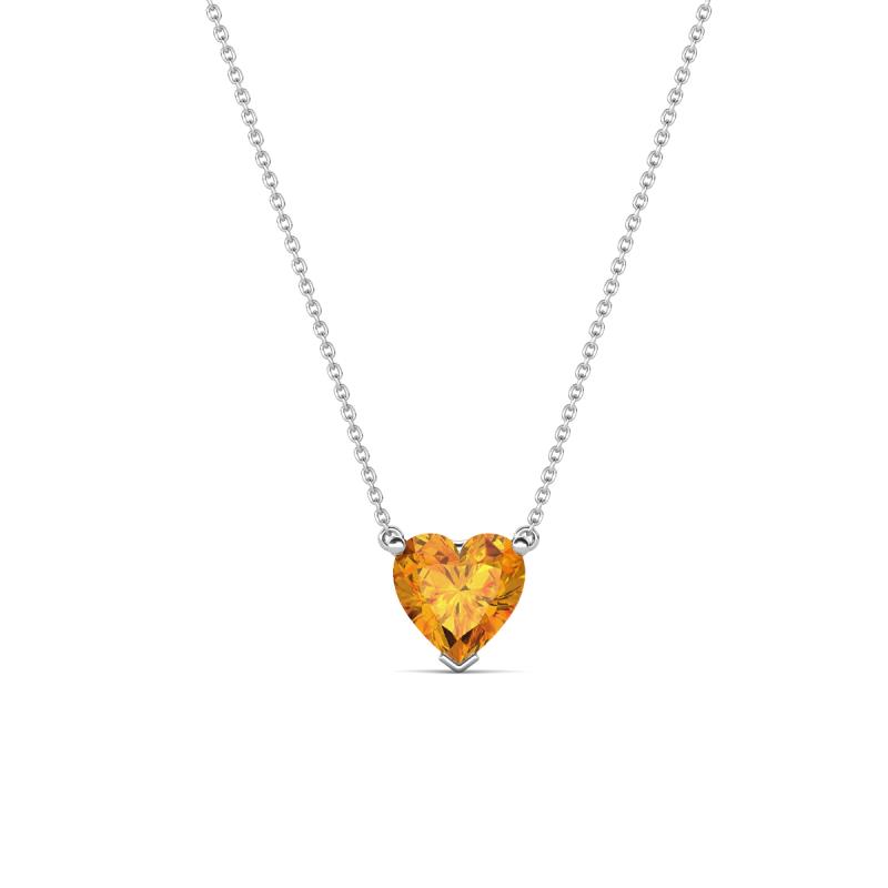 Zaria ct Citrine Heart Shape Solitaire Pendant Necklace ct Citrine Heart Shape Solitaire Pendant Necklace in K White GoldIncluded Inches K White Gold Chain