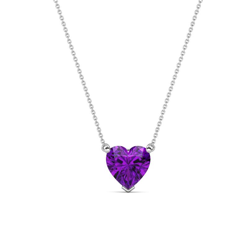 Zaria ct Amethyst Heart Shape Solitaire Pendant Necklace ct Amethyst Heart Shape Solitaire Pendant Necklace in K White GoldIncluded Inches K White Gold Chain