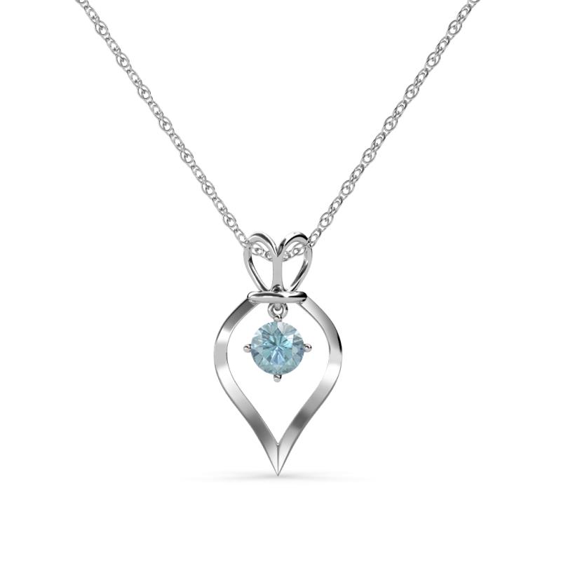 Sallie Aquamarine Heart Pendant Aquamarine Royal Heart Pendant Necklace ct K White GoldIncluded Inches K White Gold Chain