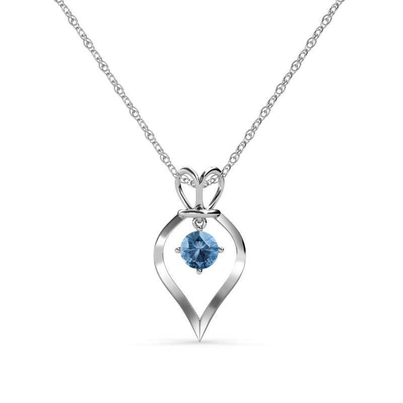 Sallie Blue Topaz Heart Pendant Blue Topaz Royal Heart Pendant Necklace ct K White GoldIncluded Inches K White Gold Chain