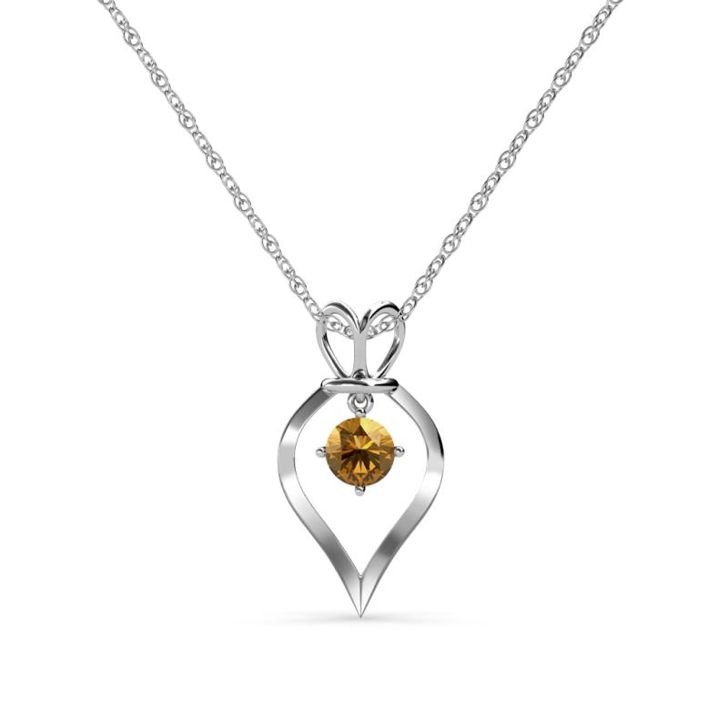 Sallie Citrine Heart Pendant Citrine Royal Heart Pendant Necklace ct K White GoldIncluded Inches K White Gold Chain