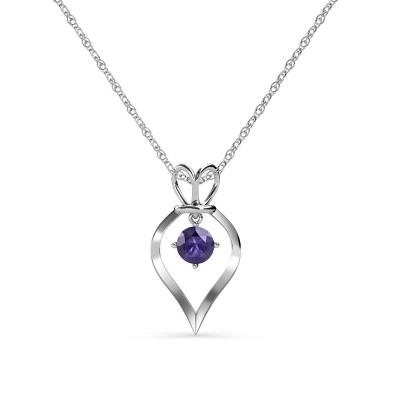 Sallie Iolite Heart Pendant Iolite Royal Heart Pendant Necklace ct K White GoldIncluded Inches K White Gold Chain