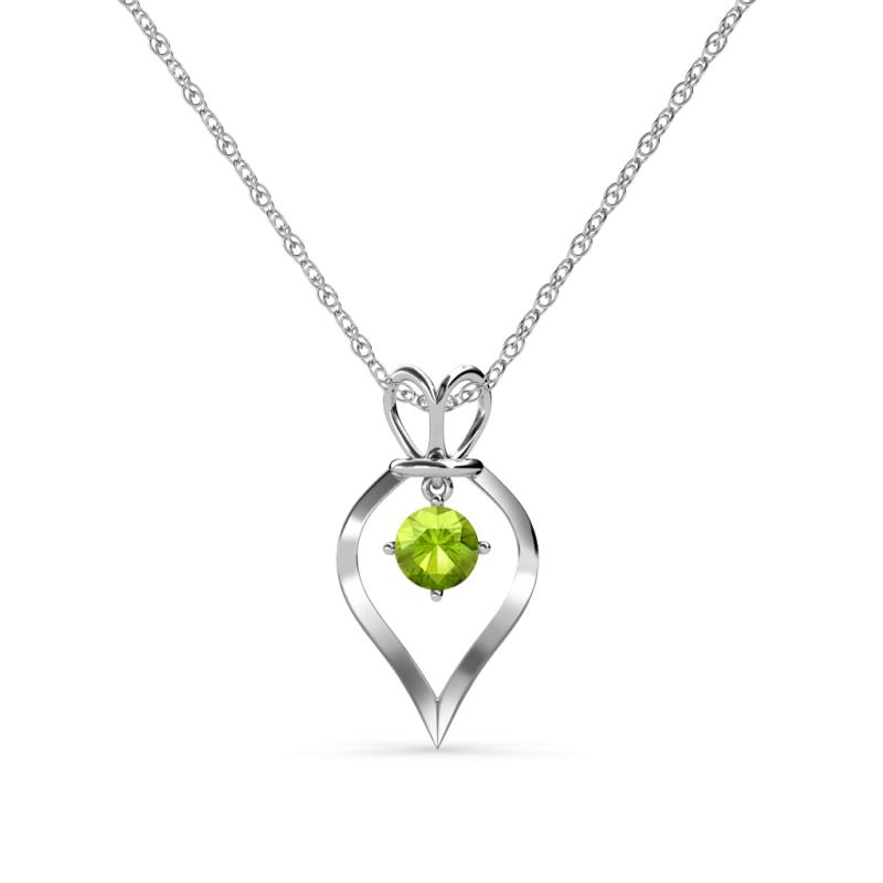 Sallie Peridot Heart Pendant Peridot Royal Heart Pendant Necklace ct K White GoldIncluded Inches K White Gold Chain