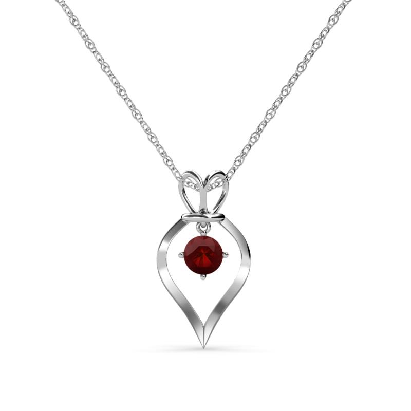 Sallie Red Garnet Heart Pendant Red Garnet Royal Heart Pendant Necklace ct K White GoldIncluded Inches K White Gold Chain