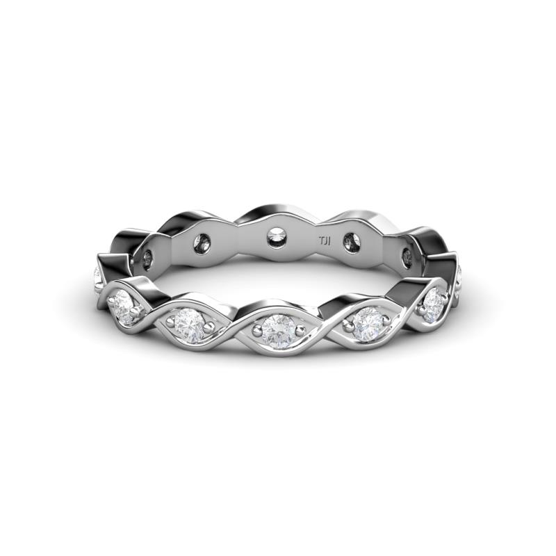 Breanna White Sapphire Eternity Band White Sapphire Twisted Womens Eternity Ring Stackable ctw K White Gold