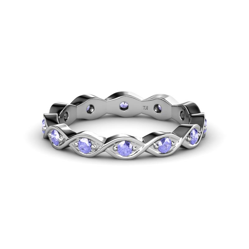 Breanna Tanzanite Eternity Band Tanzanite Twisted Womens Eternity Ring Stackable ctw K White Gold
