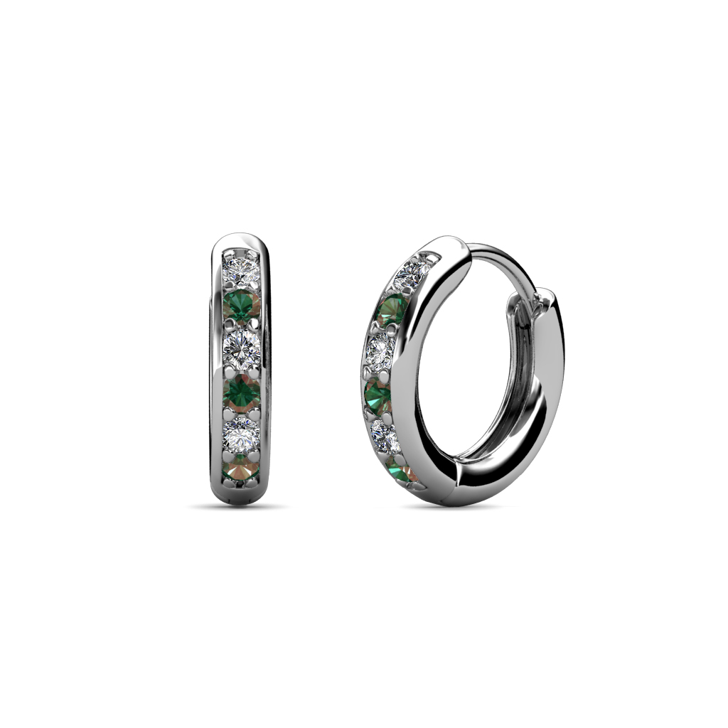 Cianna 0.31 ctw Petite Created Alexandrite and Diamond Hoop Earrings 
