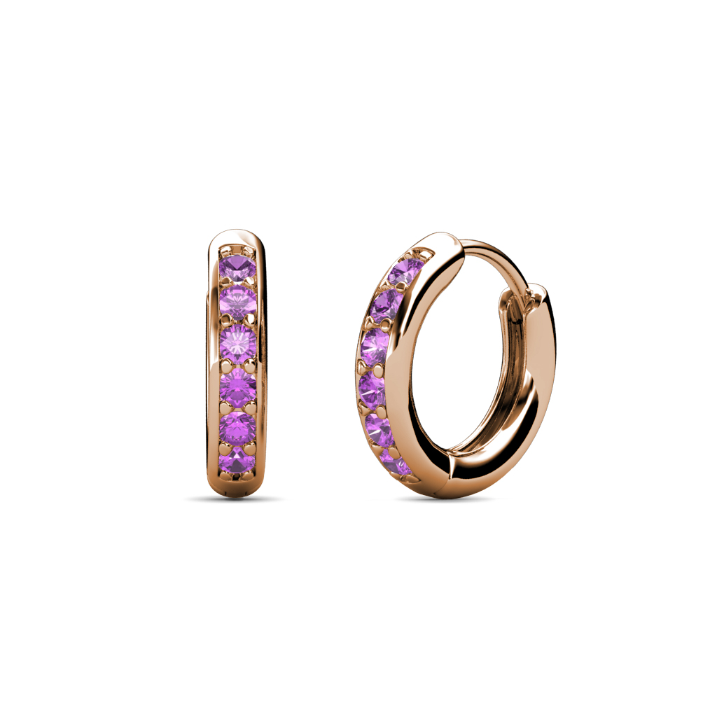 Cianna 0.20 ctw Petite Amethyst Hoop Earrings 
