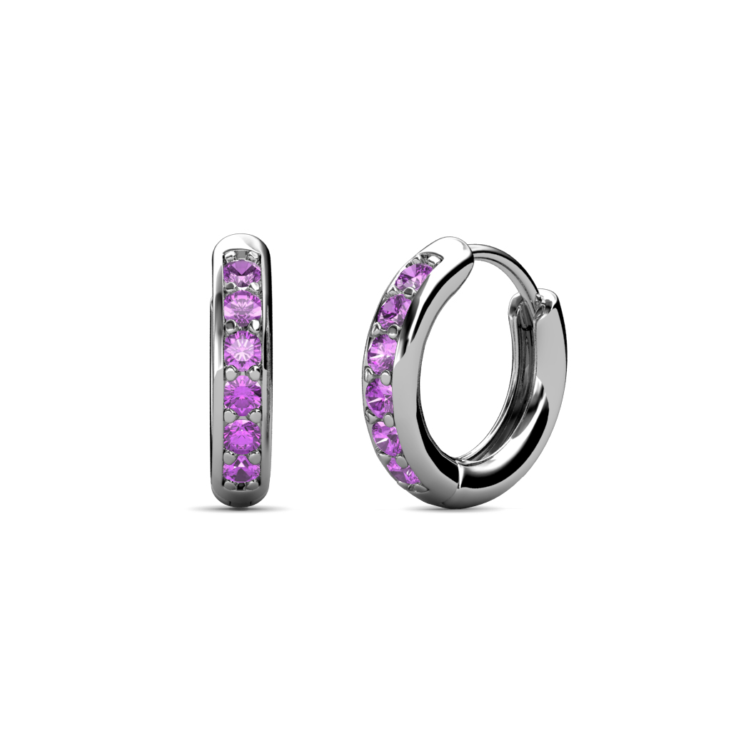 Cianna 0.20 ctw Petite Amethyst Hoop Earrings 