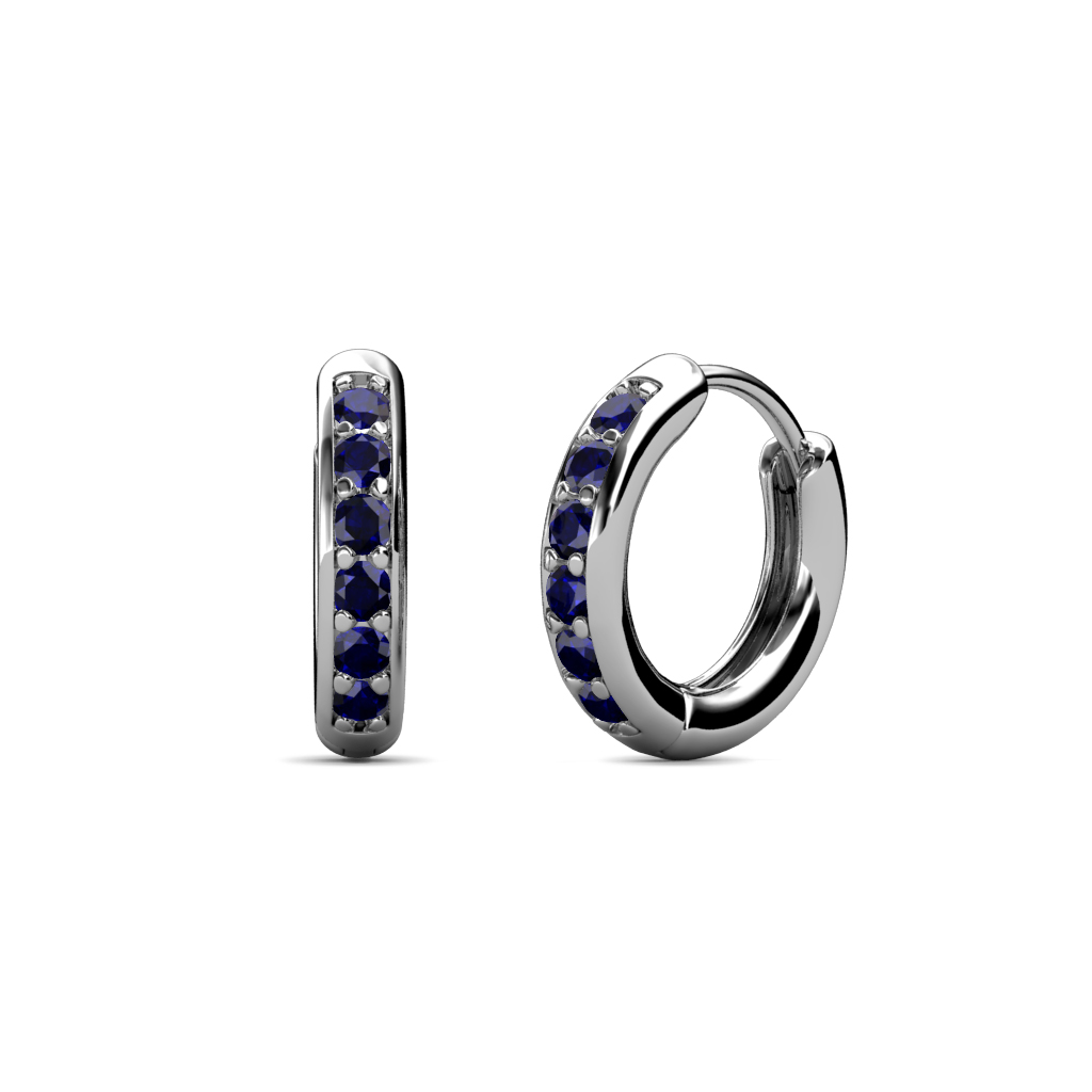 Cianna 0.30 ctw Petite Blue Sapphire Hoop Earrings 