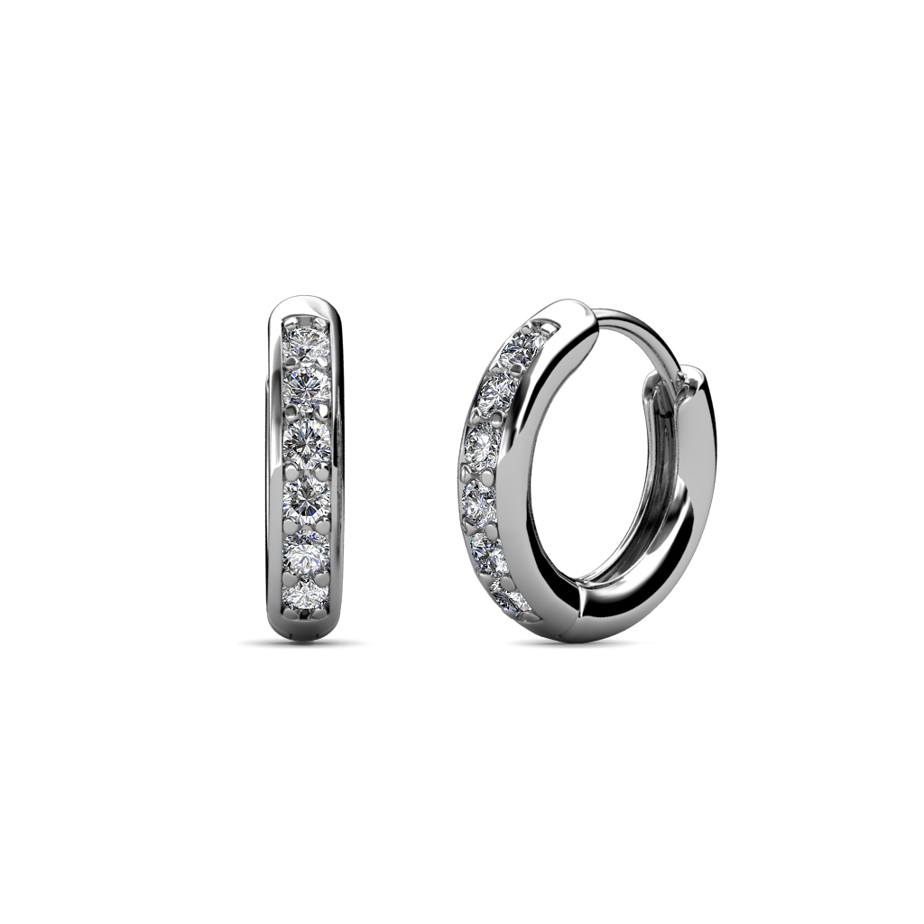 Cianna 0.30 ctw Petite Natural Diamonds Hoop Earrings 