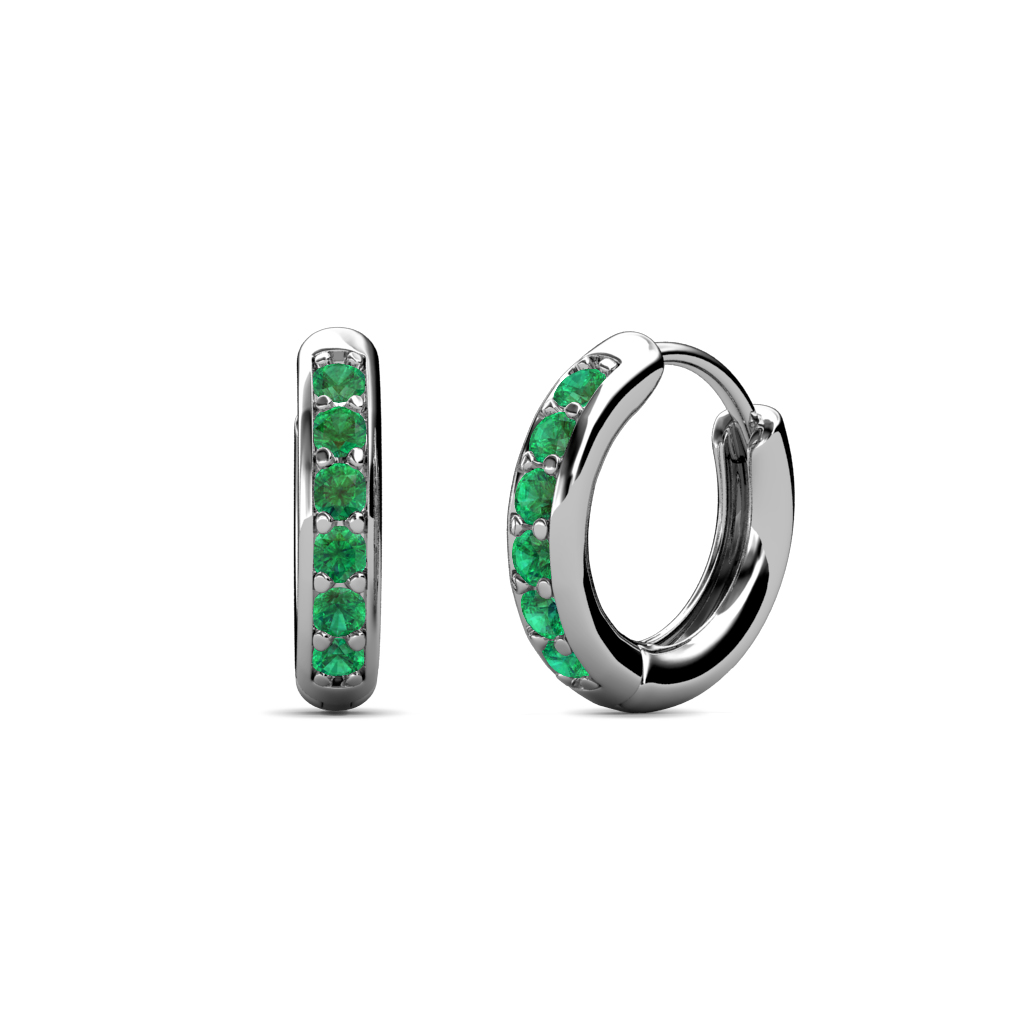 Cianna 0.22 ctw Petite Emerald Hoop Earrings 