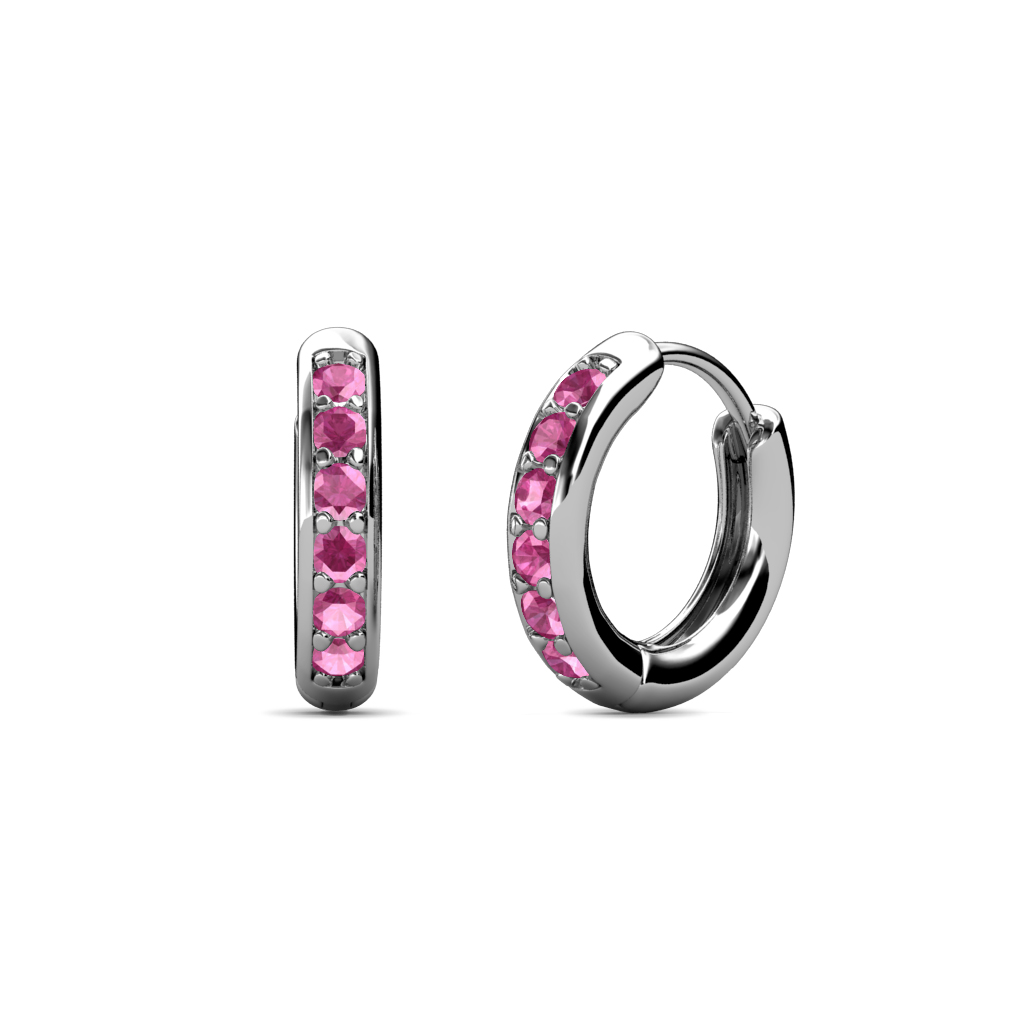 Cianna 0.30 ctw Petite Pink Sapphire Hoop Earrings 