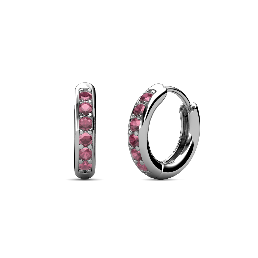 Cianna 0.32 ctw Petite Rhodolite Garnet Hoop Earrings 