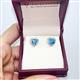 2 - Ember 2.54 ctw (7.00 mm) Heart Shape Amethyst and Round Natural Diamond Halo Stud Earrings 